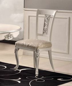 Art. 515s, Classic style chair with silver finish carvings