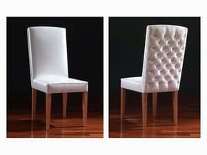 Aurora, Classic dining chair, with capitonn padding in the back side