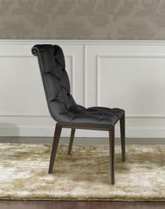 Epoque, Modern classic chair in wood, tufted