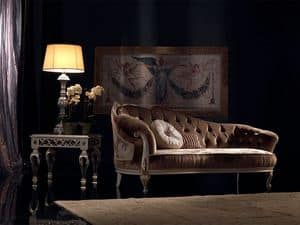 Paolina, Luxury classic chaise longue, quilted, for reception