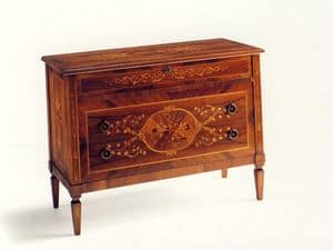 Keats, Classic dresser with three drawers, made of spruce