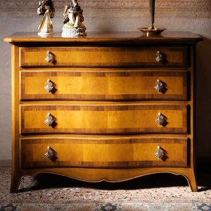 Noyers  VS.1054, Walnut and cherry chest of drawers with four drawers