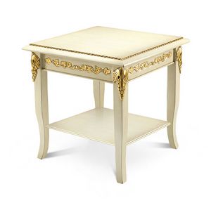 1470LQ/TL, Carved wood side table with square top