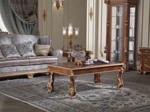 92, Classic rectangular table, in walnut and myrtle burl