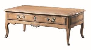 Alessio FA.0132, Provencal table with one drawer, embellished with small floral decorations, ideal for environments in classic style