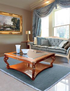Art. 212, Classic coffee table with glass top