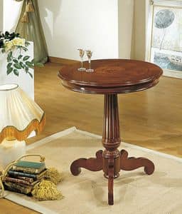 Art. 238 ROUND TABLE, Classic round table, with top with inlaid Queen