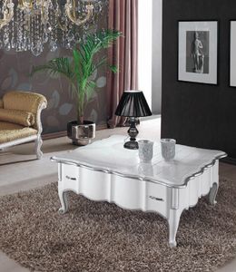 Art. 3222, White lacquered square coffee table