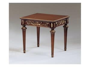 Art. 911 Dec, Classic small tables in carved wood, for luxury hall
