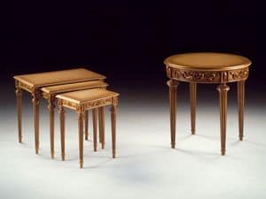 Art. 911 Dec round, Hand carved luxury small table, for hotel suites