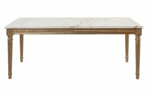 Coffee table 4544, Louis XVI style coffee table, Calacatta marble top