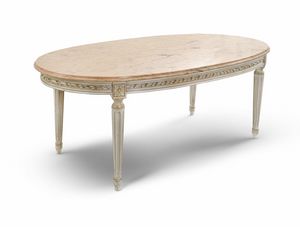 Coffee table 5036, Oval coffee table with marble top