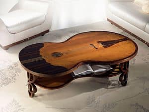 TL36 Pois small table, Classic coffee table, bass fiddle shaped, for Living room