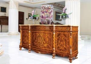 Art. 631/PM, Inlaid sideboard, Hand carved, Classic style, for Dining room