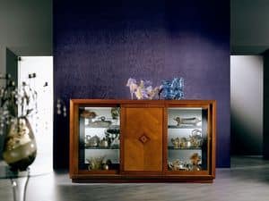CR25 Arte sideboard, Sideboard in a classic style, with glass and sliding doors