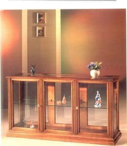 2060 SHOWCASE, Horizontal display cabinet made of wood and glass, classic style