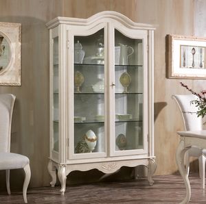 Art. 0165, Classic display cabinet with sides and shelves in glass