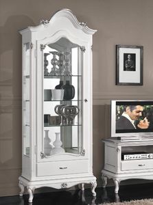 Art. 3202, Showcase with 1 doors, white lacquered finish