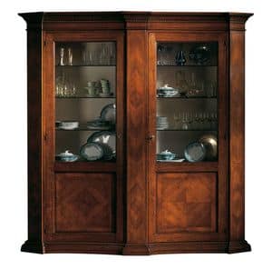 Collesalvetti ME.0123, Display cabinet in walnut, herringbone decorations