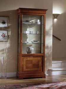 D 201, Classic display cabinet in cherry, with floral inlay