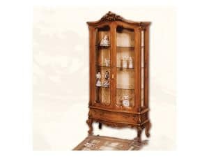 Display Cabinet art. 06, Display cabinet made of wood with doors, Louis XV style