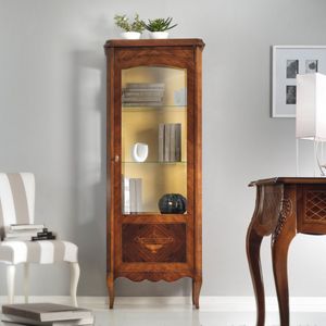 Dolce Casa ANTIQUA591, 1 door display cabinet with side glass