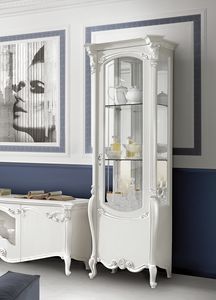 Puccini Art. 7603, Refined display cabinet in white lacquered wood
