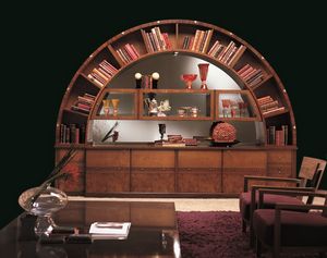 VL13 Arco display cabinet, Library display cabinet, classic, inlaid, arch shaped