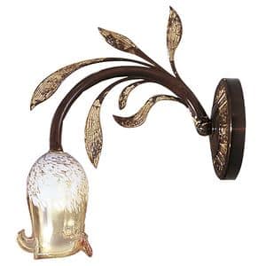 Art. 119/A1, Wall lamp with gold leaf decorations, for hotel hallways