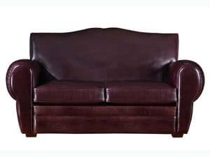Alberto Sofa, Classic luxury leather sofa, for various environments