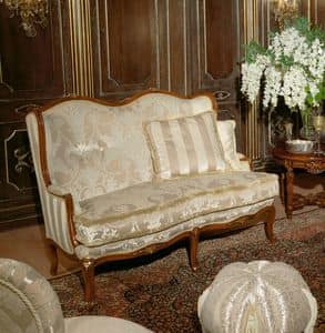 Art. 1075, Luxury sofa, covered in velvet and silk, handmade