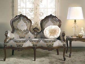 Art. CA62 Carlotta, Classic sofa, reproduces historical models reported to the XIX century