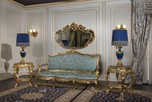 Art. ET/803 Etoile, Sofa with precious gold finish and refined carvings