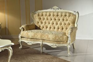 Chippendale 2 seater sofa lacquered, Sofa with capitonn backrest
