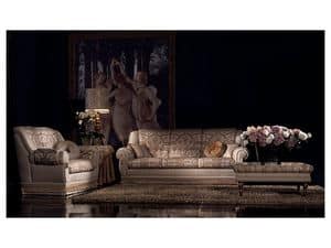 Cinzia sofa, Tufted sofa, luxury classic style, various measures