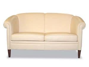 Helmond Sofa, Classic style sofa, upholstered in leather, for reception