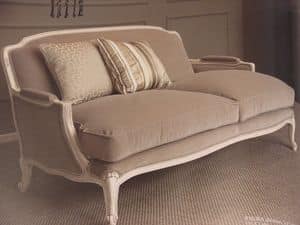 Louis, 2 seater sofa, classical, lacquered finish, for living room