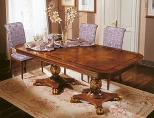 Art. 424/B, Luxury table extendable with precious decorations, hand-carved
