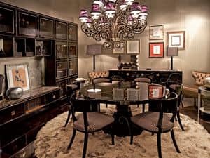Luxury Cubica Table, Classic table in worked wood Dining room