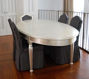 TABLE ART. TL 0014, Oval table with turned legs, polished with agate stone