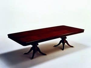 Wilde, Classic rectangular table, veneered in burr myrtle