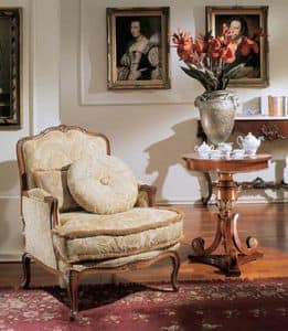 3210 ARMCHAIR LUIGI XV, Luxury classic upholstered armchair, Louis XV style