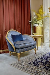 Armchair 4972 Louis XVI style, Luxury armchair, with antique decap finish
