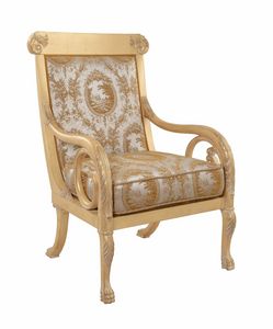Armchair 5659, Classic style armchair, with delicate and sinuous lines