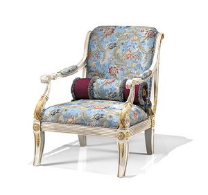 1730/A, Classic armchair with printed fabric upholstery