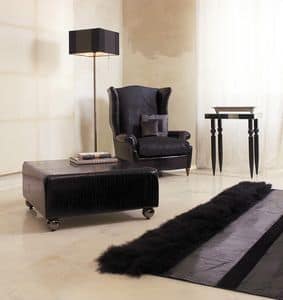 Bergere, Luxurious armchair, hand-worked, for hotel suites