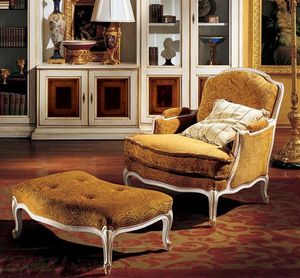 Complements lounge set 848 849, Luxury classic armchair and footrest