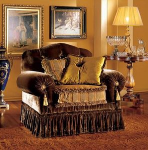 Elena armchair, Luxury classic armchair with capitonn padding