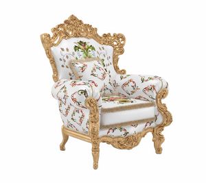 Luxor armchair, Armchair with sumptuous decorative carvings