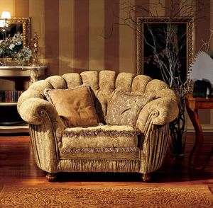 Marika armchair, Classic style armchair with a semicircular backrest
